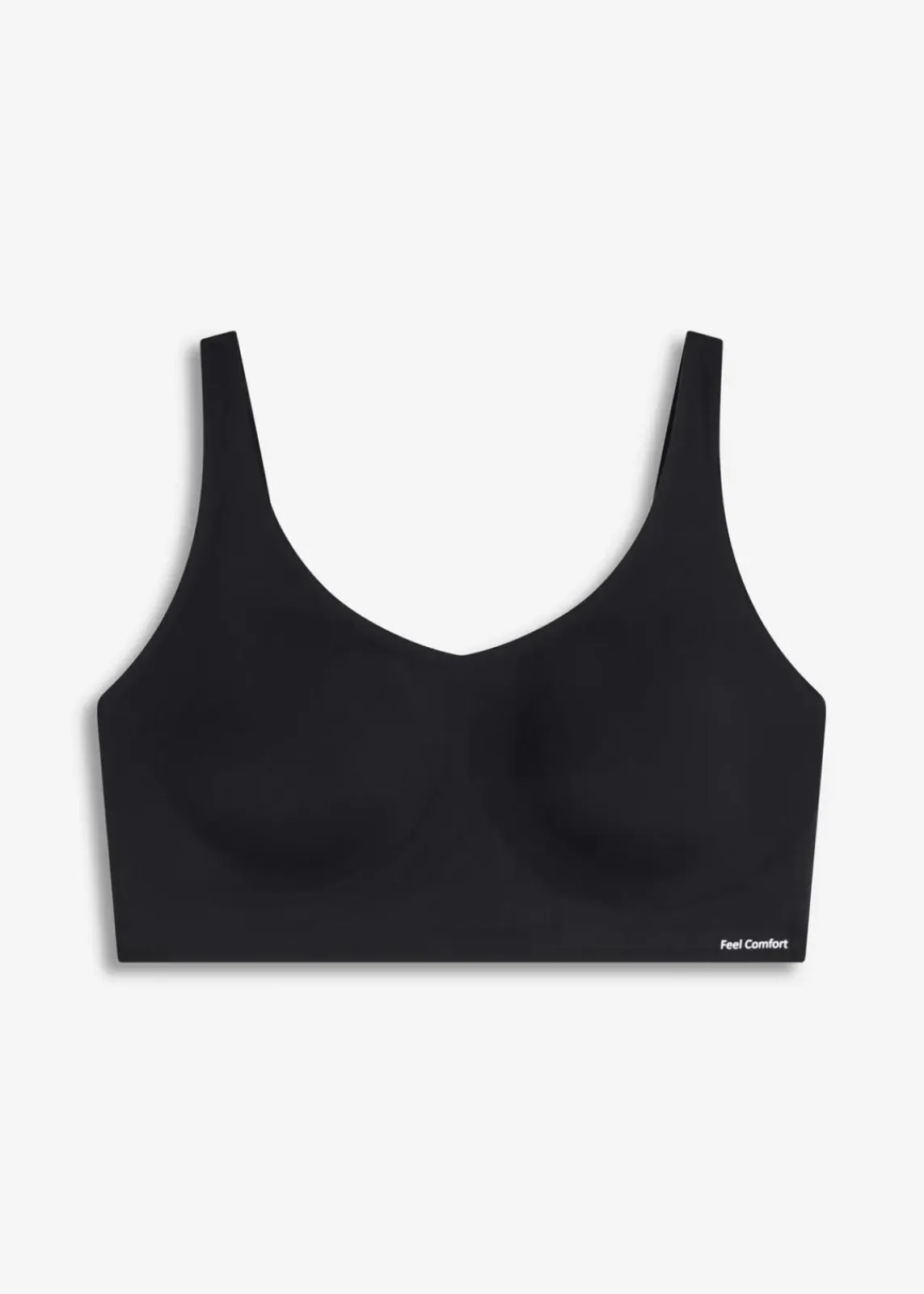 bonprix Bhs|Seamless^Wattierter Feel Comfort Lasercut T-Shirt BH ohne Bügel schwarz