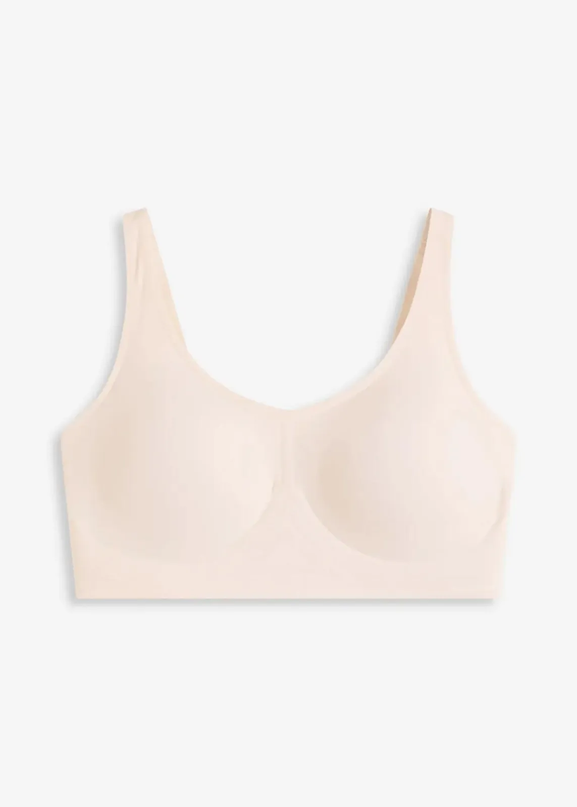bonprix Seamless|Bhs^Wattierter Feel Comfort Lasercut T-Shirt BH ohne Bügel sandbeige