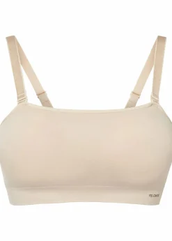 bonprix Seamless|Bhs^Wattierter Feel Comfort Seamless Bandeau-BH mit abnehmbaren Trägern sandbeige
