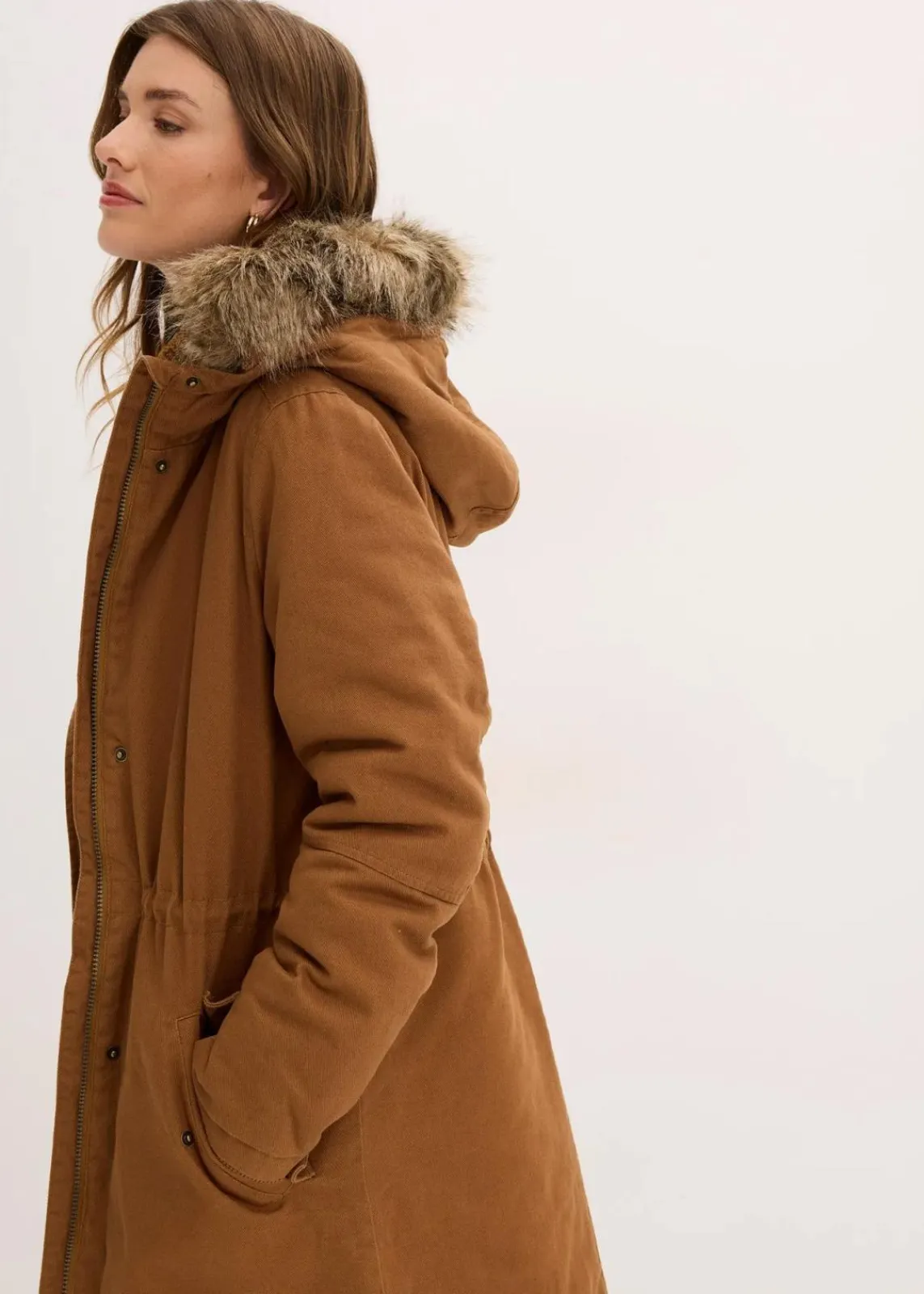 bonprix Bekleidung·Hosen|Jacken & Mäntel^Wattierter Long-Parka cognac braun