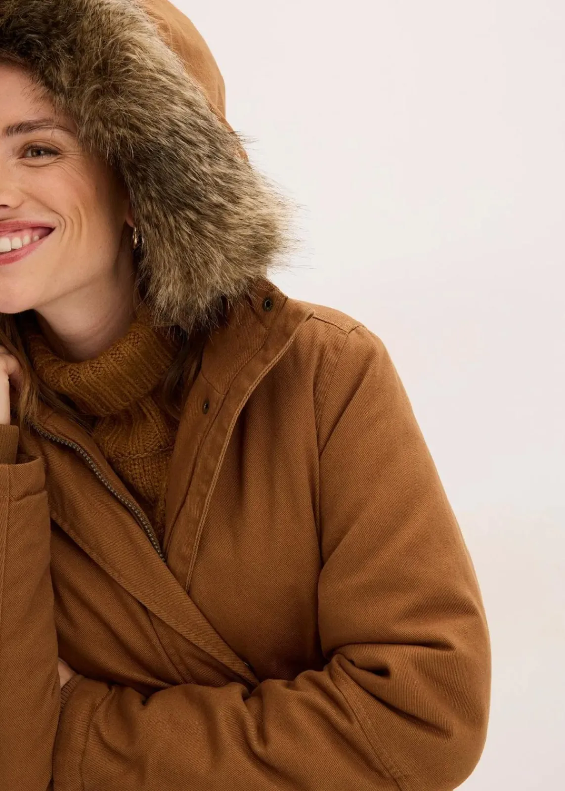 bonprix Bekleidung·Hosen|Jacken & Mäntel^Wattierter Long-Parka cognac braun