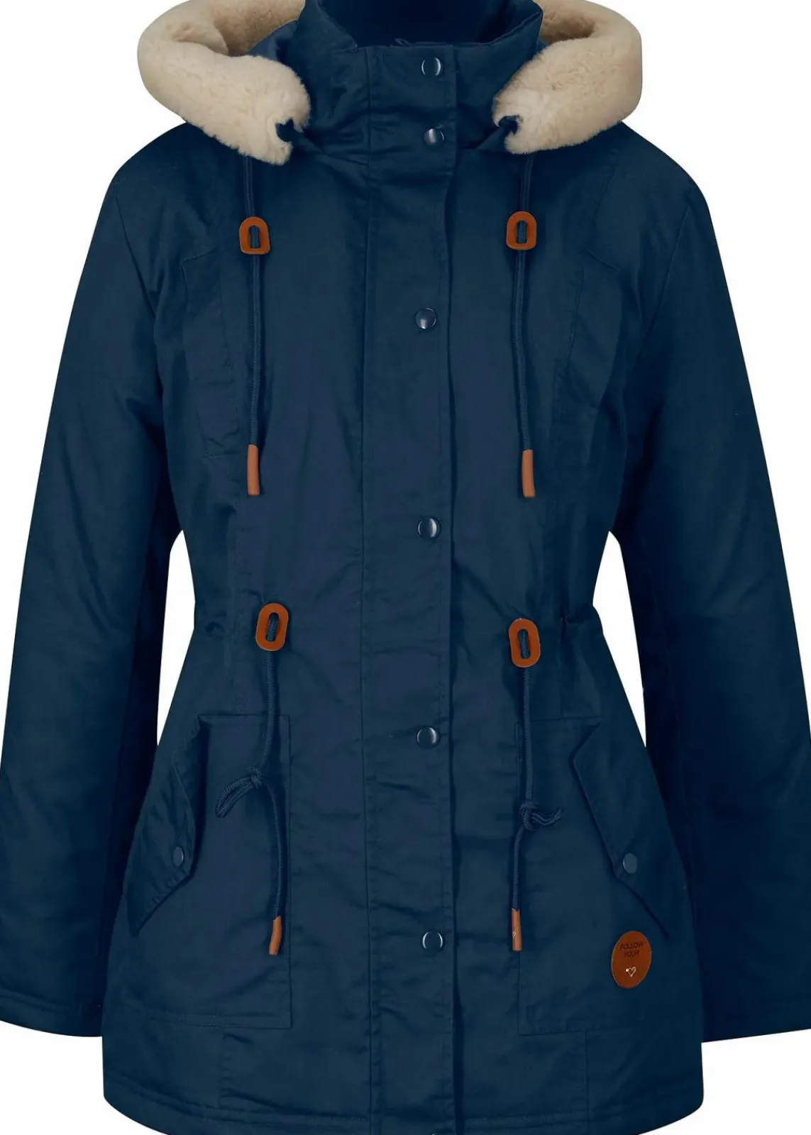 bonprix Jacken & Mäntel|Bekleidung·Hosen^Wattierter Parka mit Fellimitat-Besatz dunkelblau