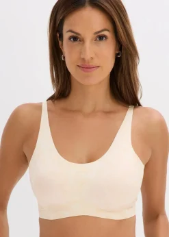 bonprix Seamless|Basics^Wattiertes Feel Comfort Seamless Bralette puder bedruckt