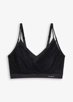 bonprix Seamless|Basics^Wattiertes Feel Comfort Seamless Bralette schwarz