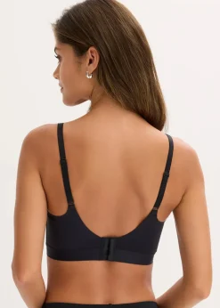 bonprix Seamless|Basics^Wattiertes Feel Comfort Seamless Bralette schwarz
