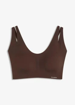 bonprix Nachhaltigere Materialien|Seamless^Wattiertes Feel Comfort Seamless Bralette dunkelbraun