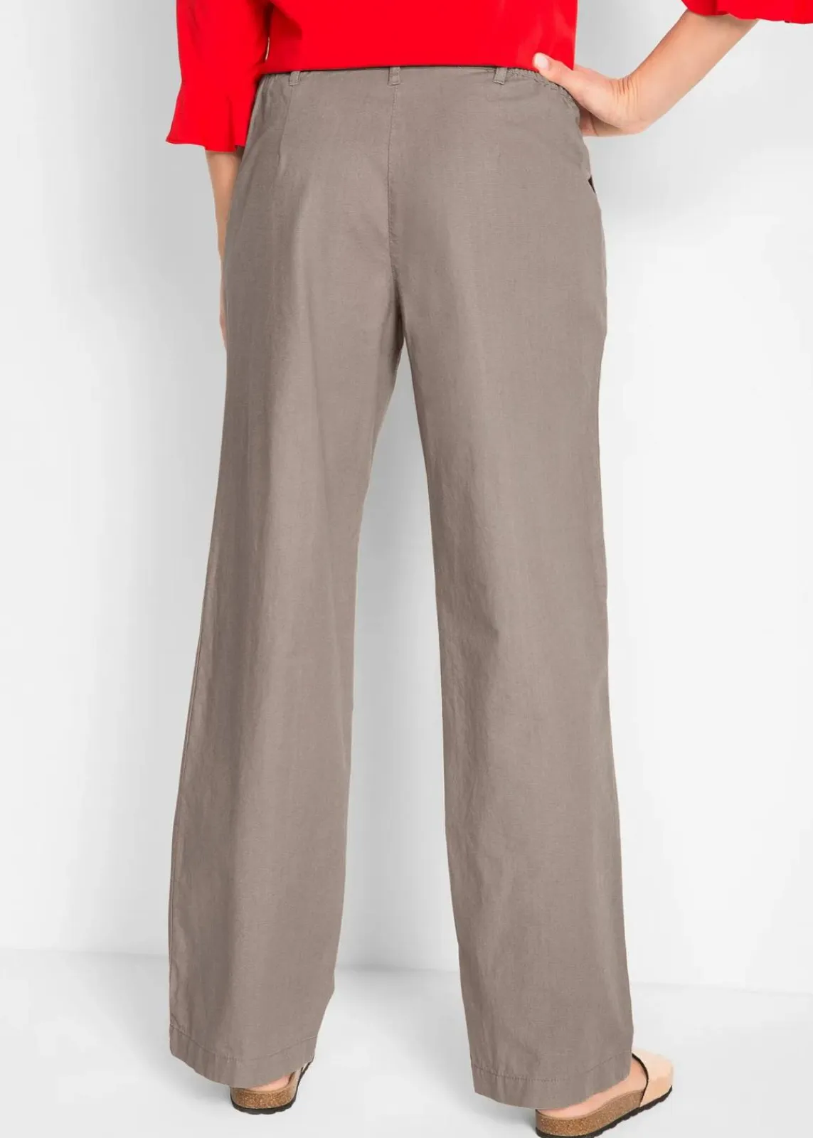 bonprix Hosen|Bekleidung·Kleider^Webhose aus Leinen-Baumwoll-Mix taupe