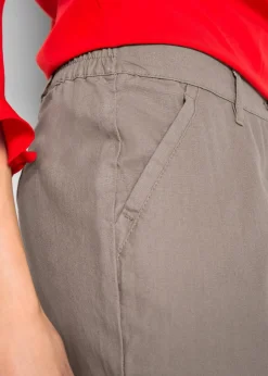 bonprix Hosen|Bekleidung·Kleider^Webhose aus Leinen-Baumwoll-Mix taupe