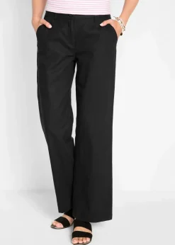 bonprix Bekleidung·Kleider|Hosen^Webhose aus Leinen-Baumwoll-Mix schwarz