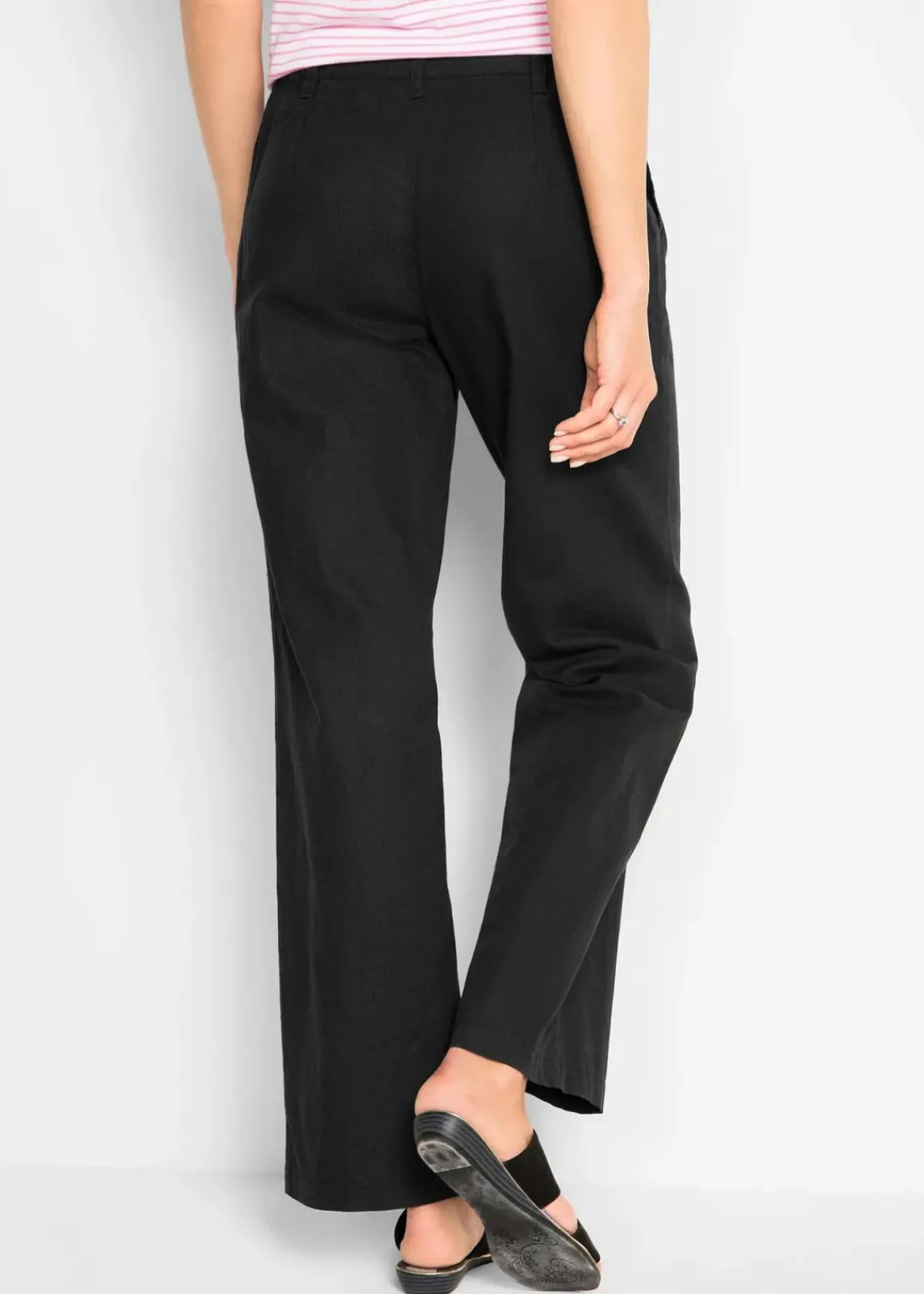 bonprix Bekleidung·Kleider|Hosen^Webhose aus Leinen-Baumwoll-Mix schwarz