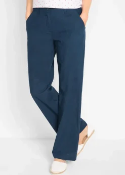 bonprix Hosen|Bekleidung·Kleider^Webhose aus Leinen-Baumwoll-Mix dunkelblau