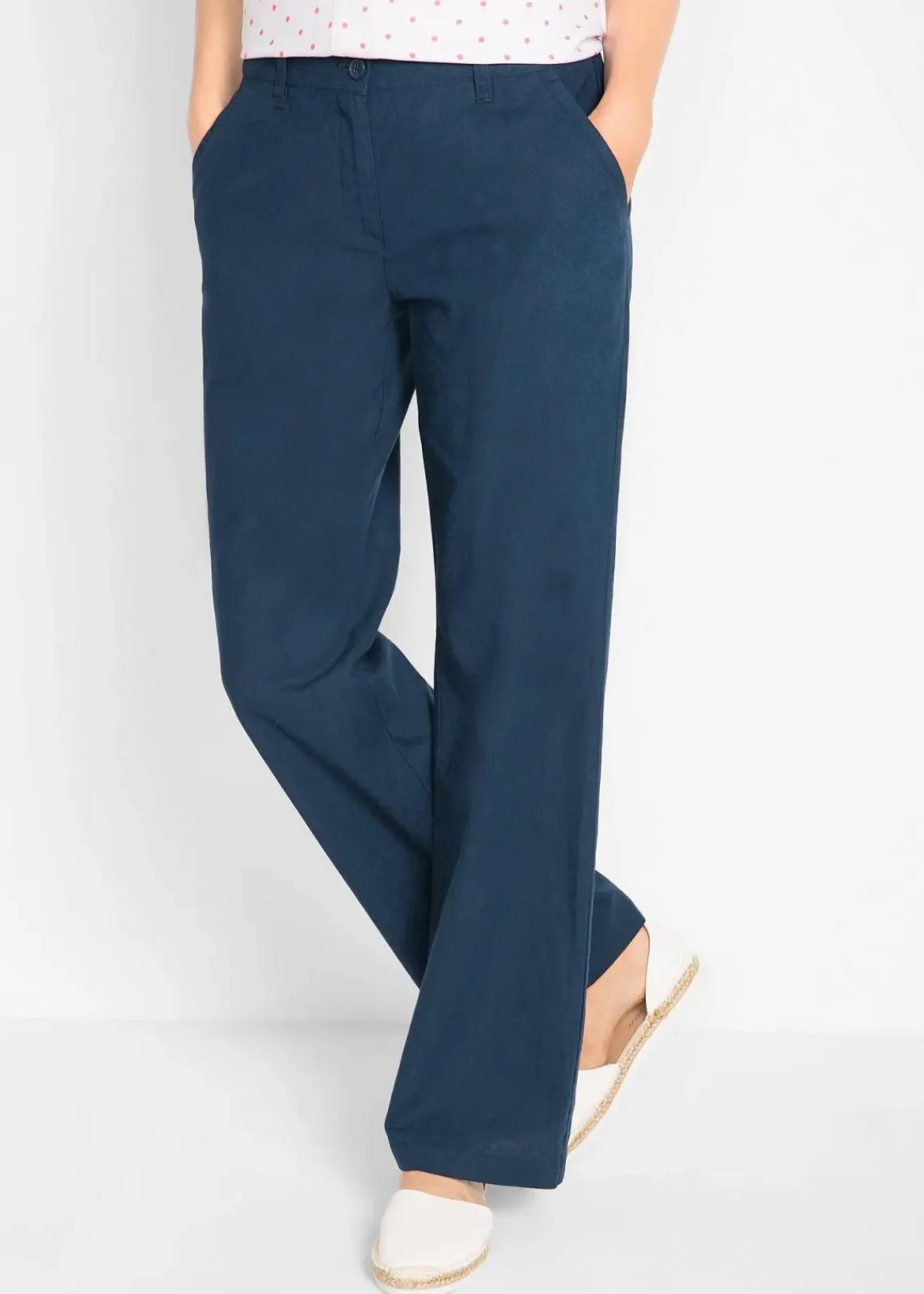 bonprix Hosen|Bekleidung·Kleider^Webhose aus Leinen-Baumwoll-Mix dunkelblau