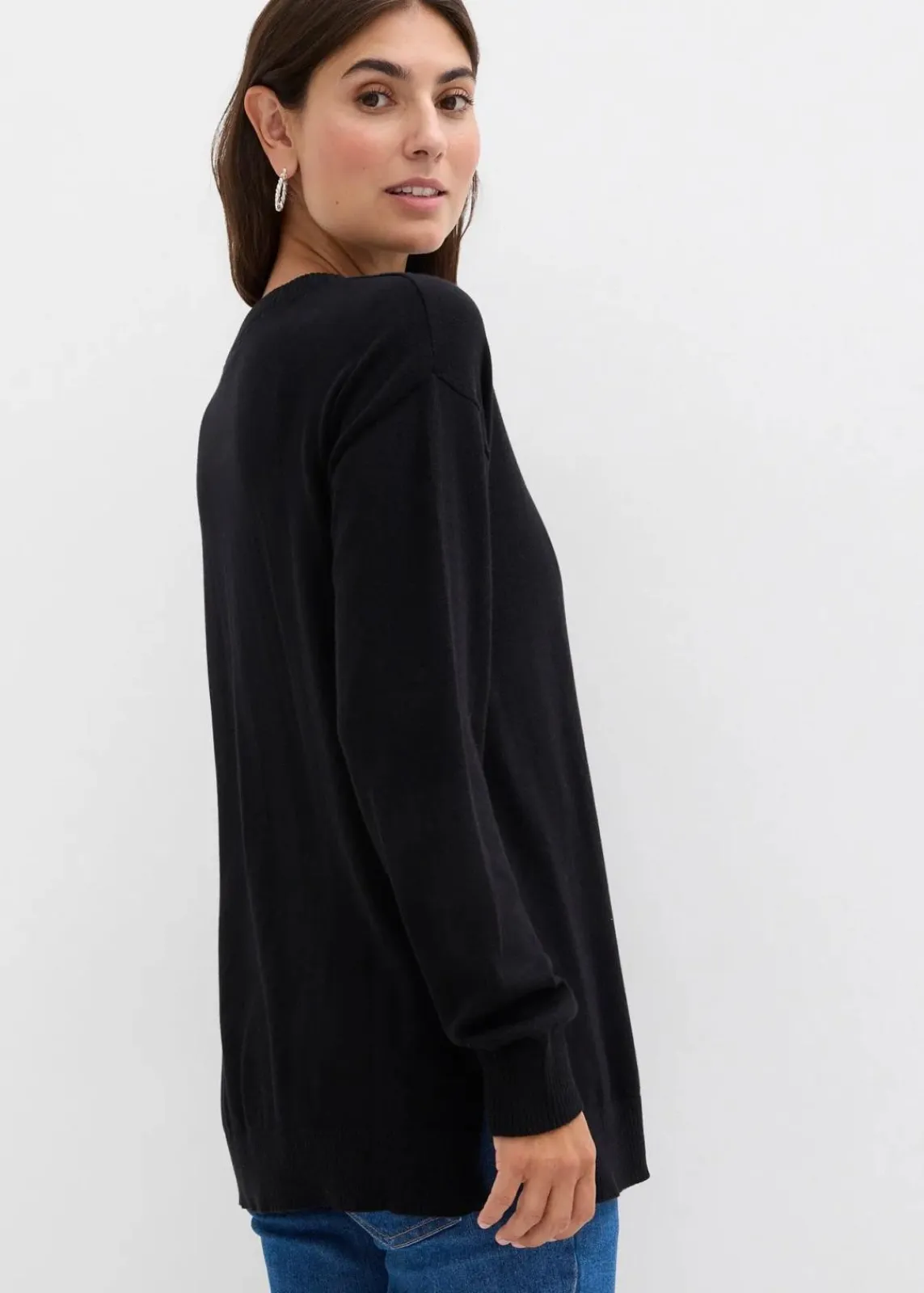 bonprix Bekleidung·Blazer|Umstandsmode^Weicher Umstandspullover mit Stillschlitzen aus Bio-Baumwolle schwarz