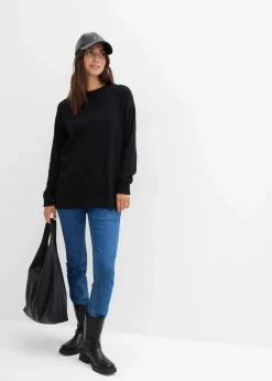 bonprix Bekleidung·Blazer|Umstandsmode^Weicher Umstandspullover mit Stillschlitzen aus Bio-Baumwolle schwarz