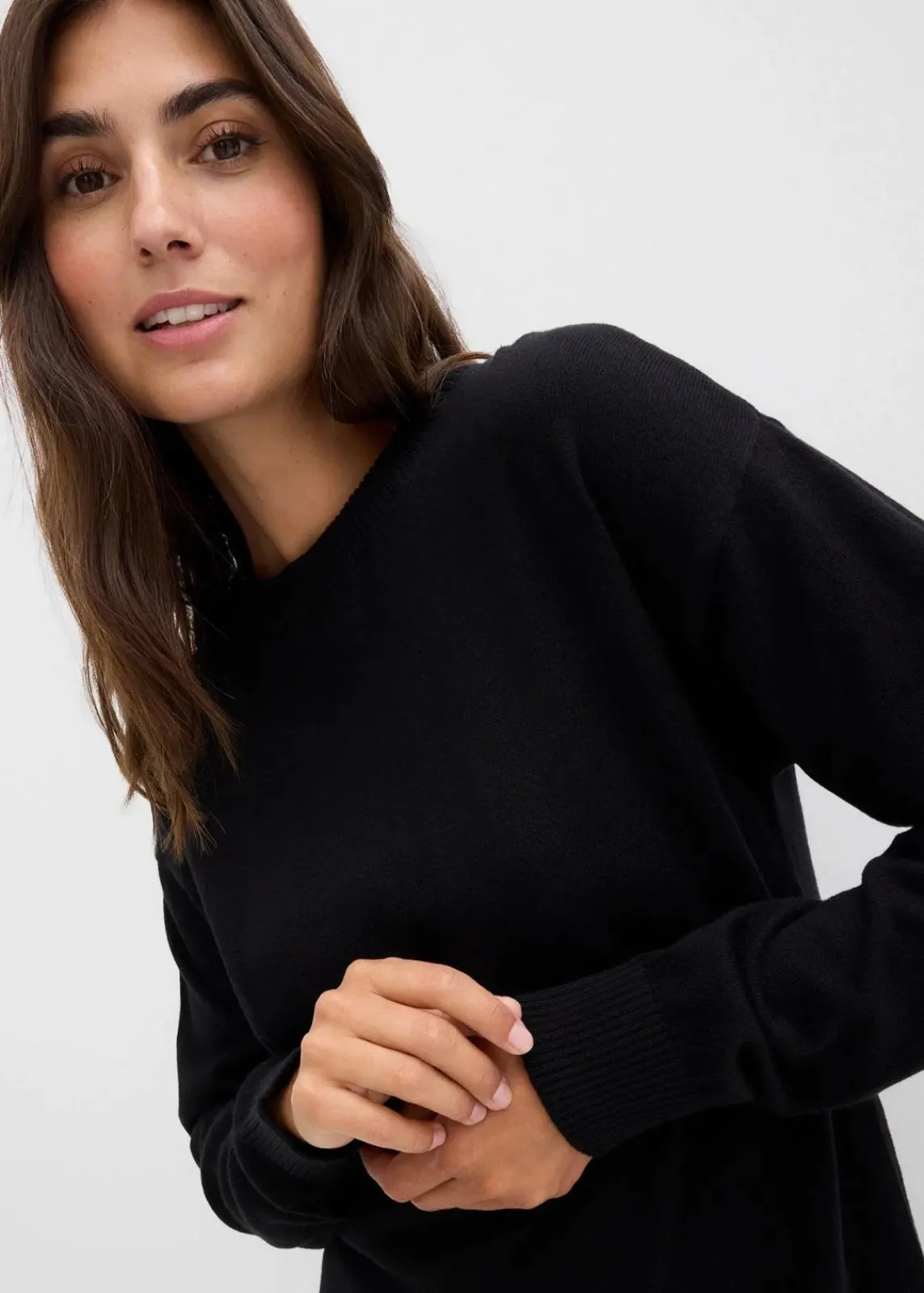 bonprix Bekleidung·Blazer|Umstandsmode^Weicher Umstandspullover mit Stillschlitzen aus Bio-Baumwolle schwarz