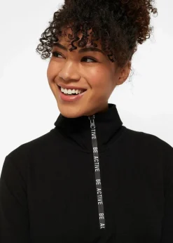 bonprix Bekleidung·Blusen & Tuniken|Bekleidung·Pullover & Strickjacken^Weiches Sweatkleid schwarz bedruckt