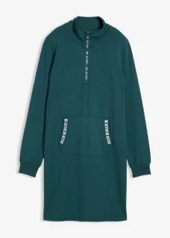 bonprix Kleider|Sweat^Weiches Sweatkleid petrolgrün