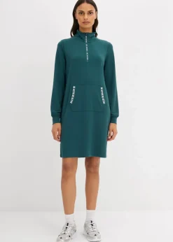 bonprix Kleider|Sweat^Weiches Sweatkleid petrolgrün