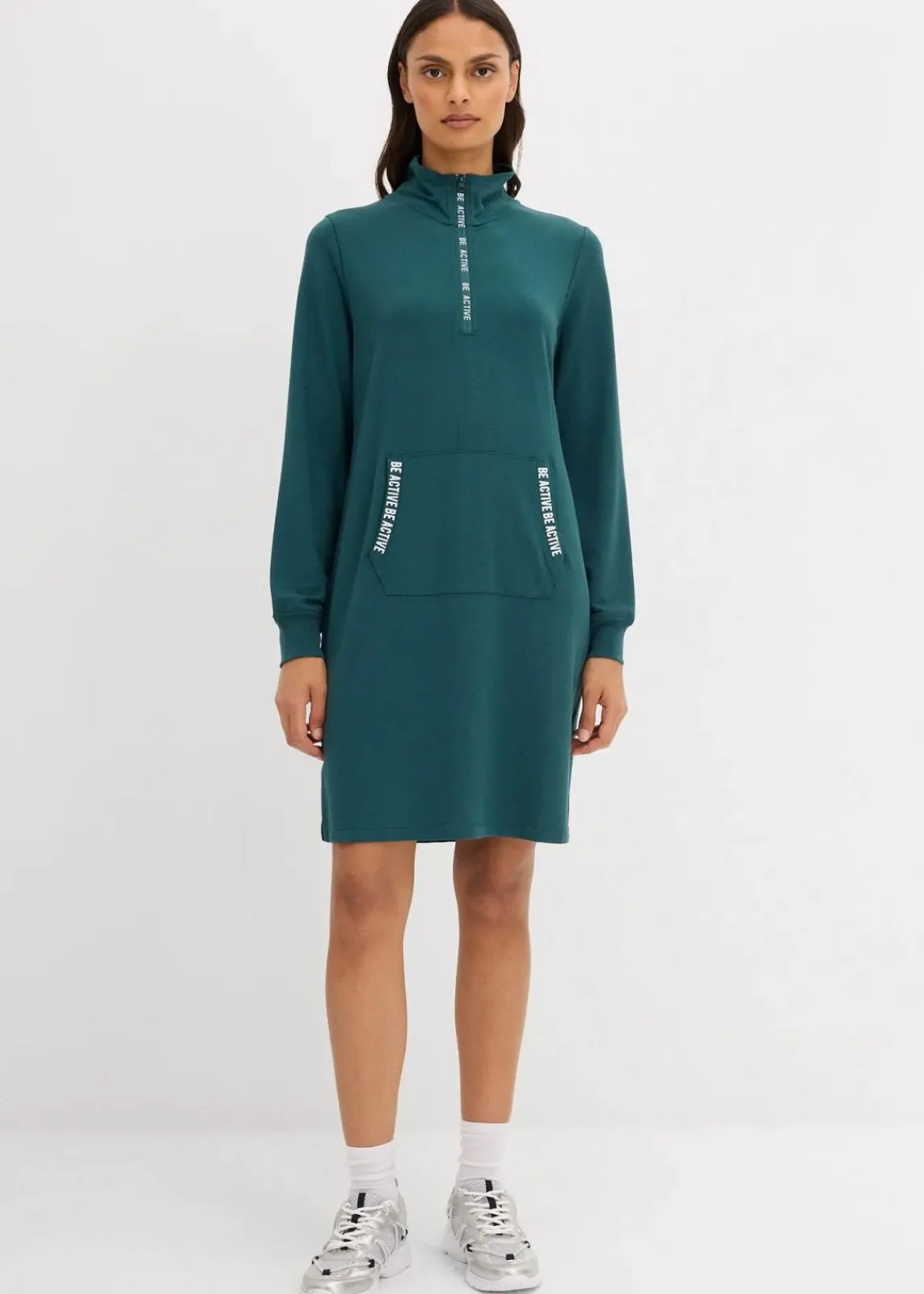 bonprix Kleider|Sweat^Weiches Sweatkleid petrolgrün