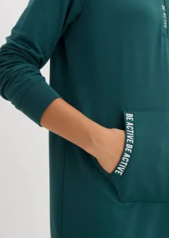 bonprix Kleider|Sweat^Weiches Sweatkleid petrolgrün