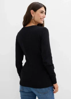 bonprix Bekleidung·Blazer|Umstandsmode^weihnachtlicher Umstandspullover aus Bio-Baumwolle schwarz/wollweiß