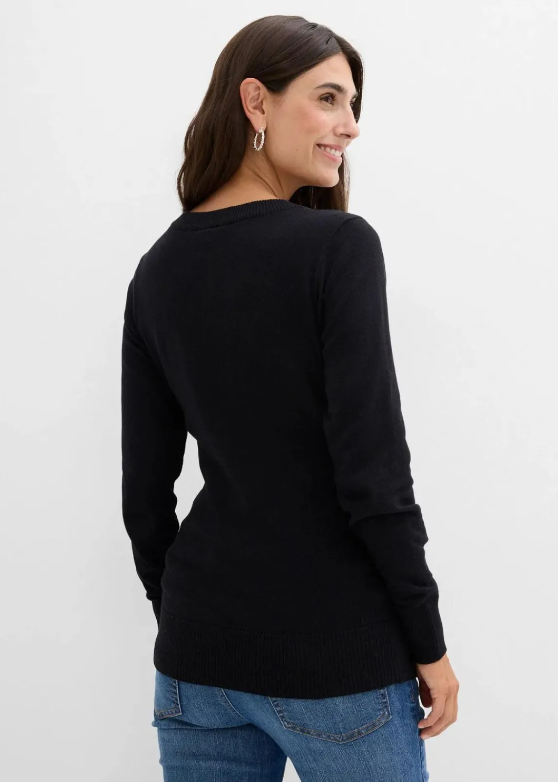 bonprix Bekleidung·Blazer|Umstandsmode^weihnachtlicher Umstandspullover aus Bio-Baumwolle schwarz/wollweiß