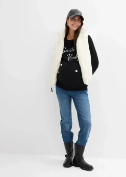 bonprix Bekleidung·Blazer|Umstandsmode^weihnachtlicher Umstandspullover aus Bio-Baumwolle schwarz/wollweiß