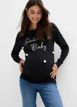 bonprix Bekleidung·Blazer|Umstandsmode^weihnachtlicher Umstandspullover aus Bio-Baumwolle schwarz/wollweiß