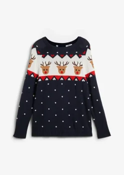 bonprix Bekleidung·Umstandsmode|Bekleidung·Jeans^Weihnachtspullover dunkelblau