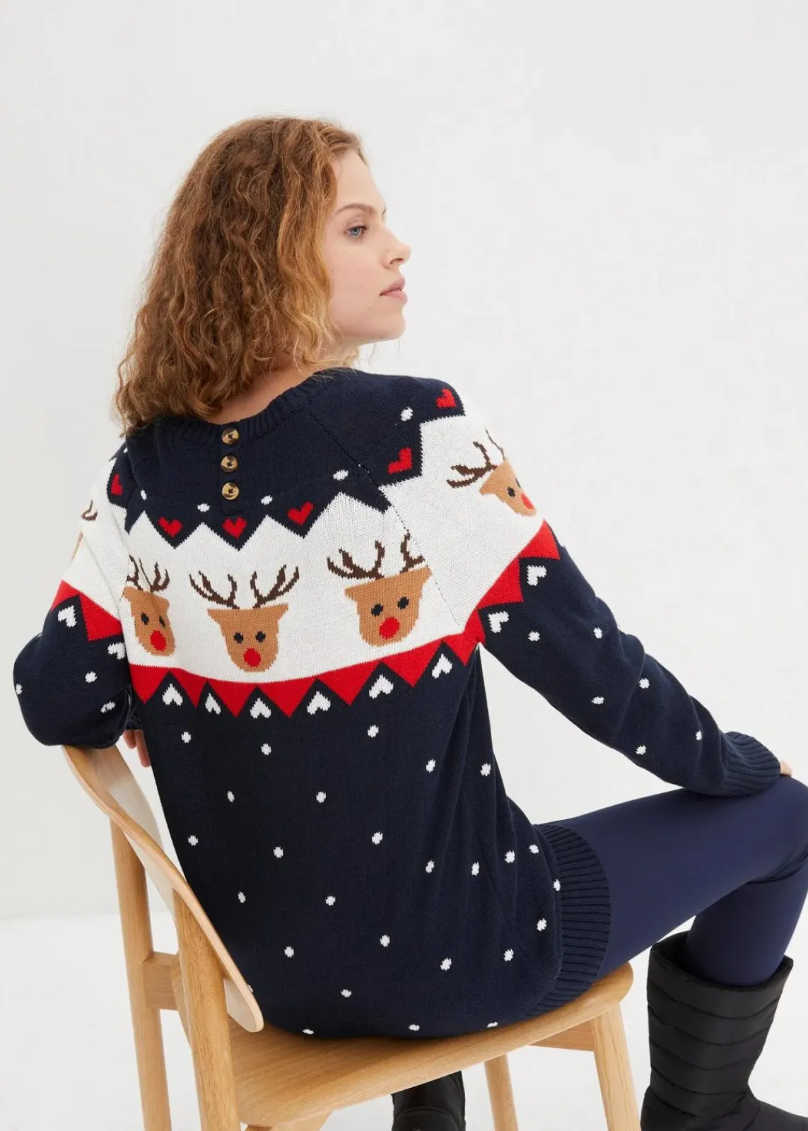 bonprix Bekleidung·Umstandsmode|Bekleidung·Jeans^Weihnachtspullover dunkelblau