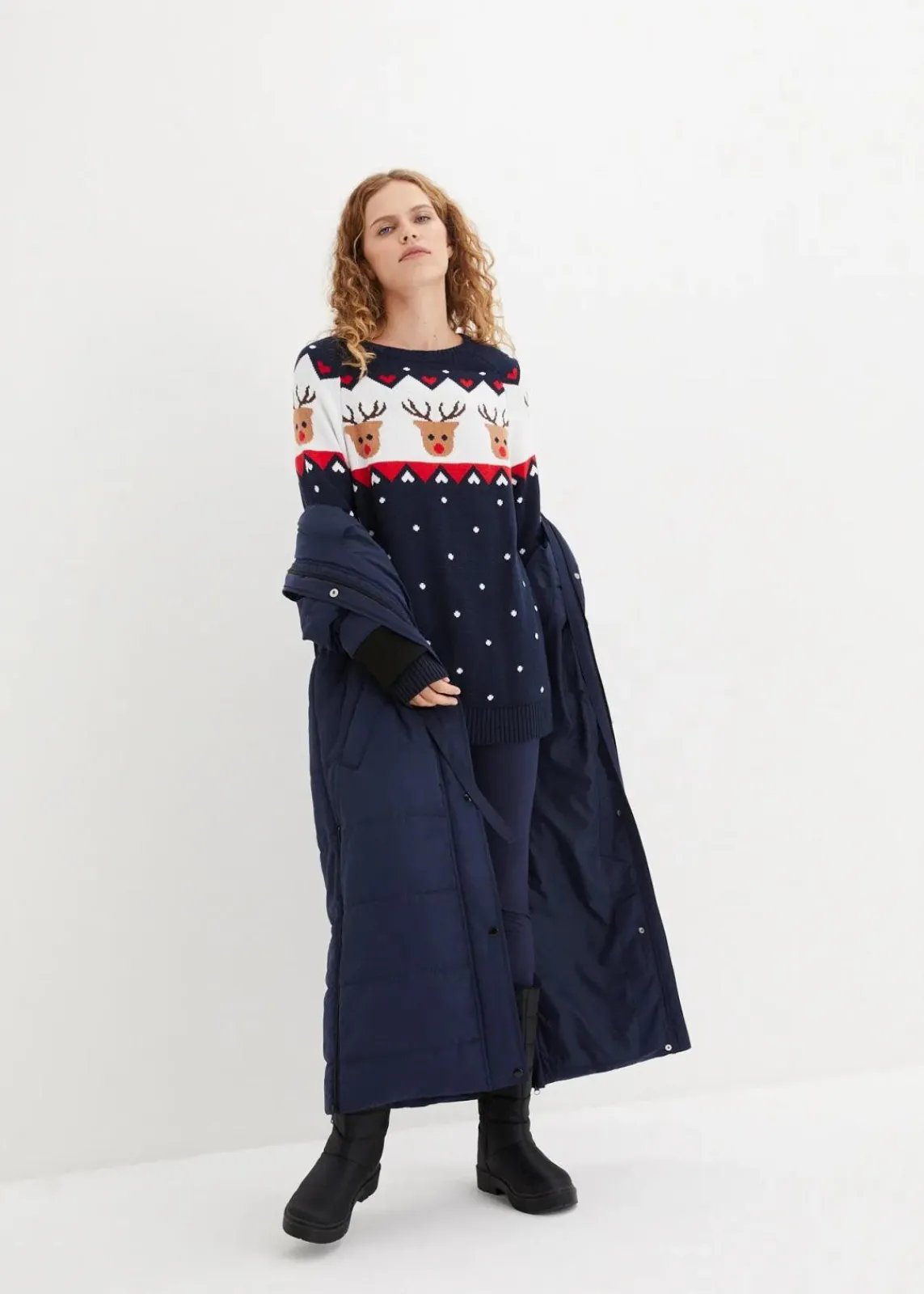 bonprix Bekleidung·Umstandsmode|Bekleidung·Jeans^Weihnachtspullover dunkelblau