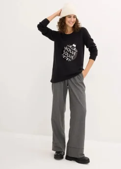 bonprix Bekleidung·Umstandsmode|Bekleidung·Jeans^Weihnachtspullover mit Wendepailletten schwarz