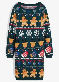 bonprix Bekleidung·Umstandsmode|Kleider^Weihnachts-Strickkleid tiefgrün