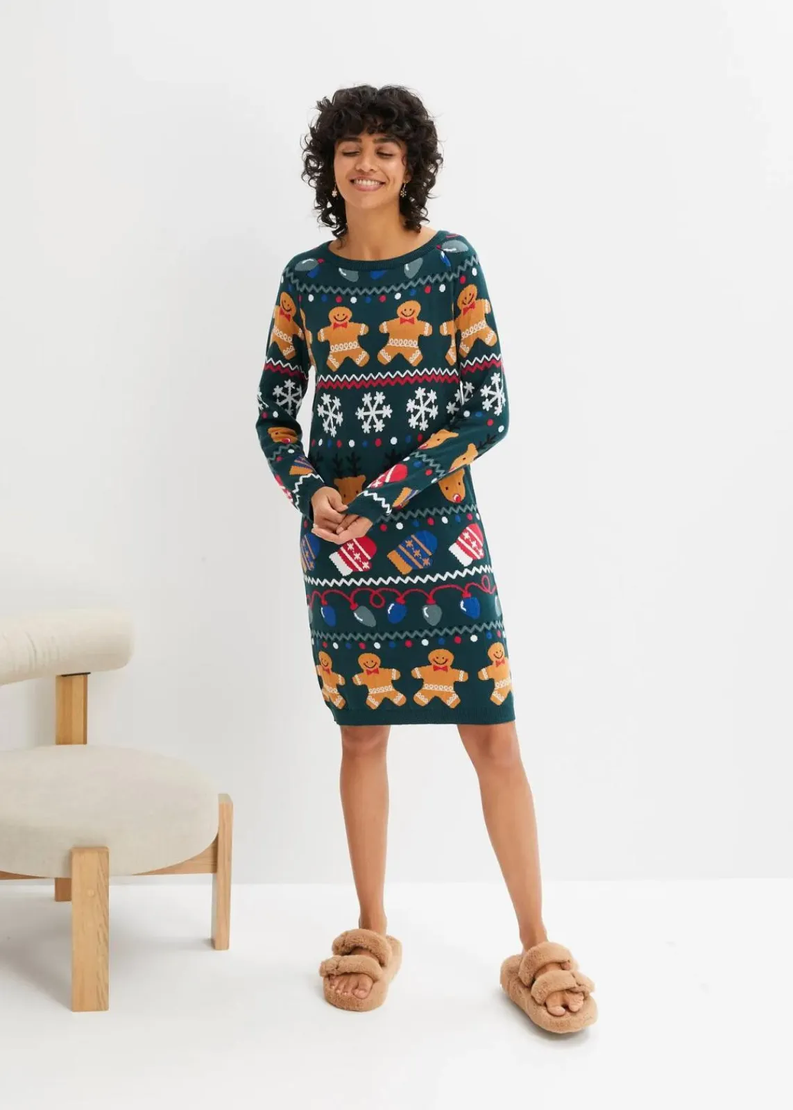 bonprix Bekleidung·Umstandsmode|Kleider^Weihnachts-Strickkleid tiefgrün