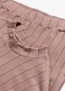 bonprix Homewear|Nachtwäsche^Weit geschnittener Loungewear Hausanzug aus weicher Rippe matt braun