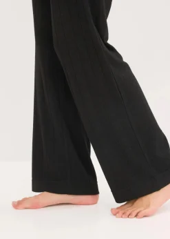 bonprix Wäsche·Homewear|Wäsche·Nachtwäsche^Weit geschnittener Loungewear Hausanzug aus weicher Rippe schwarz