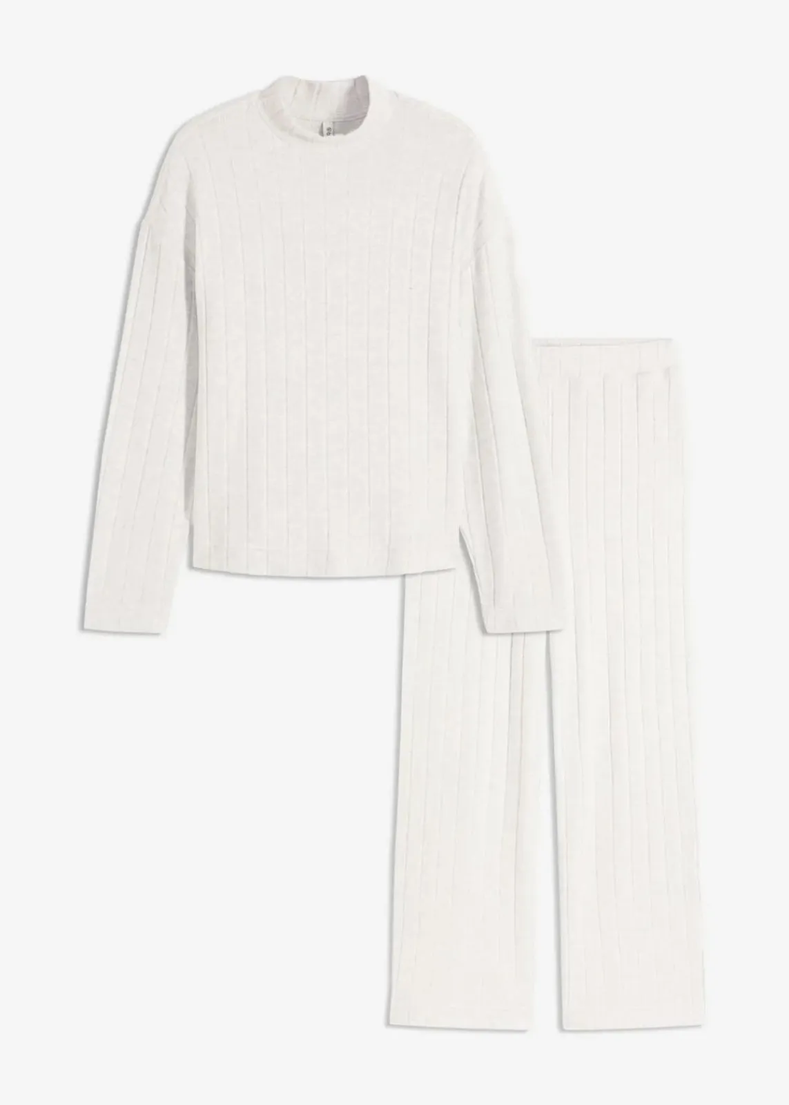 bonprix Wäsche·Homewear|Wäsche·Nachtwäsche^Weit geschnittener Loungewear Hausanzug aus weicher Rippe naturmeliert