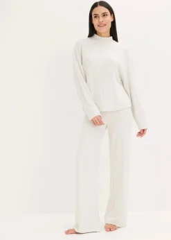 bonprix Wäsche·Homewear|Wäsche·Nachtwäsche^Weit geschnittener Loungewear Hausanzug aus weicher Rippe naturmeliert