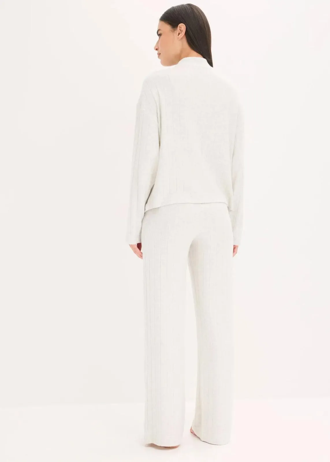 bonprix Wäsche·Homewear|Wäsche·Nachtwäsche^Weit geschnittener Loungewear Hausanzug aus weicher Rippe naturmeliert