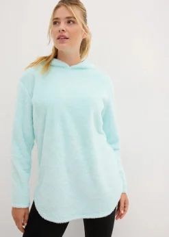 bonprix Homewear|Sportwäsche^Weit geschnittener Loungewear Kuschel-Fleece Longpullover mint