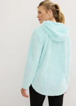 bonprix Homewear|Sportwäsche^Weit geschnittener Loungewear Kuschel-Fleece Longpullover mint
