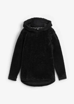 bonprix Homewear|Sportwäsche^Weit geschnittener Loungewear Kuschel-Fleece Longpullover schwarz