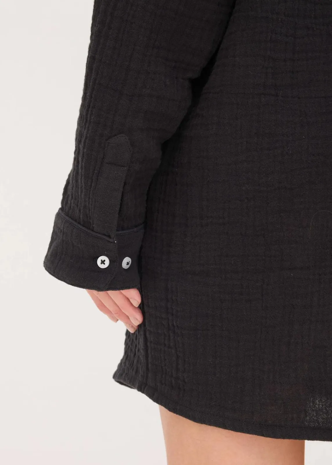 bonprix Wäsche·Homewear|Bekleidung·Strickmode^Weit geschnittenes Loungewear Nachthemd aus Musselin schwarz