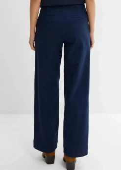 bonprix Bekleidung·Kleider|Zweiteiler & Sets^Weite 7/8 Hose aus elastischem Bio-Baumwoll-Mix dunkelblau