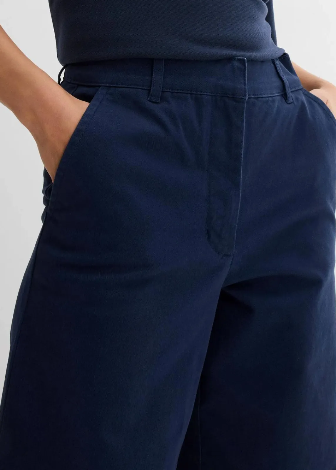 bonprix Bekleidung·Kleider|Zweiteiler & Sets^Weite 7/8 Hose aus elastischem Bio-Baumwoll-Mix dunkelblau