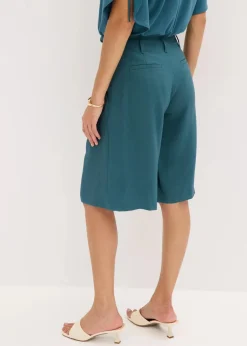 bonprix Bekleidung·Outdoorbekleidung|Bekleidung·Kleider^Weite Bundfalten Bermuda pfeffergrün