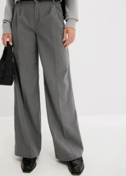 bonprix Bekleidung·Kleider|Hosen^Weite Bundfaltenhose grau meliert