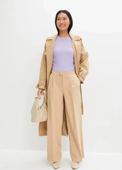 bonprix Nachhaltigere Materialien|Hosen^Weite Bundfaltenhose latte macchiato