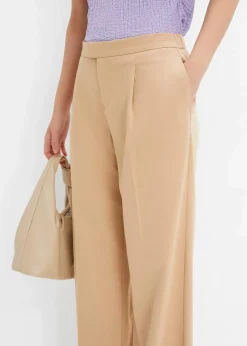 bonprix Nachhaltigere Materialien|Hosen^Weite Bundfaltenhose latte macchiato