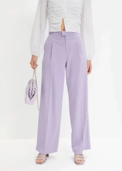 bonprix Nachhaltigere Materialien|Hosen^Weite Bundfaltenhose hellviolett
